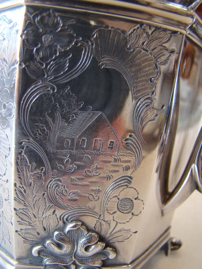 A fine coin silver coffee pot made for Capt. Henry Windle circa 1846 — image 3